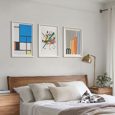 Set of 3 framed wall art pieces Abstract Modern Geometrics