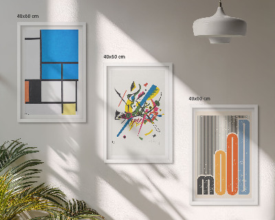 Set of 3 framed wall art pieces Abstract Modern Geometrics