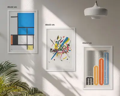 Abstract Modern Geometrics wall art set of 3 framed pieces