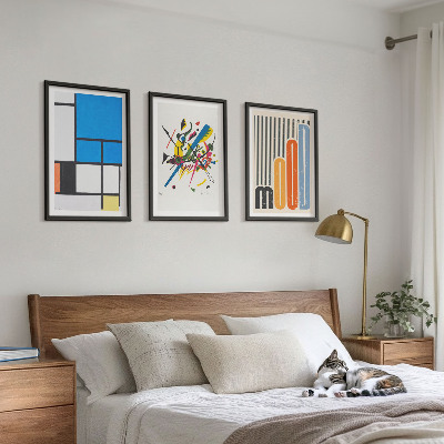 Set of 3 framed wall art pieces Abstract Modern Geometrics