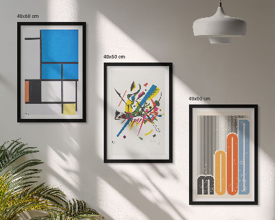 Set of 3 framed wall art pieces Abstract Modern Geometrics