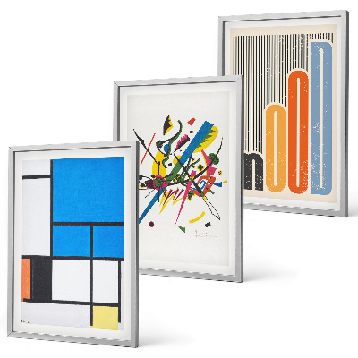 Set of 3 framed wall art pieces Abstract Modern Geometrics