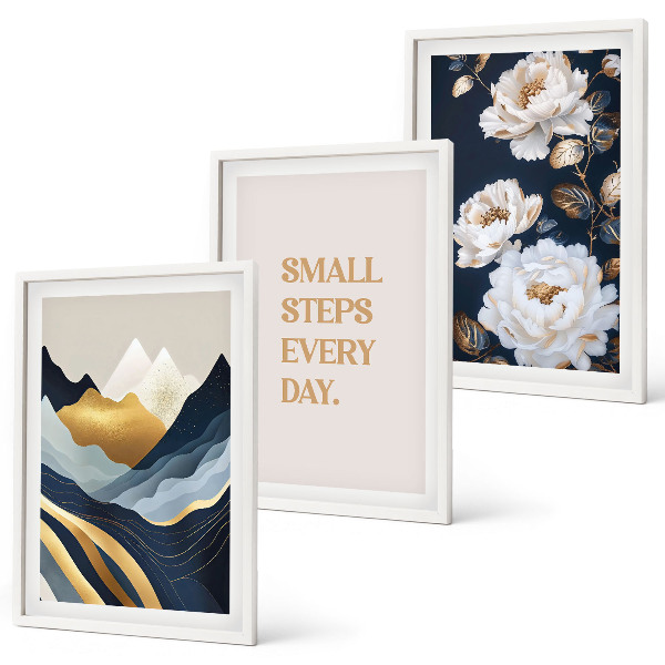 Wall art set Abstract Mountains Flowers Inspiration
