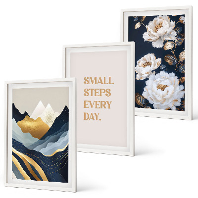 Wall art set Abstract Mountains Flowers Inspiration