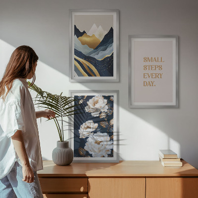 Wall art set Abstract Mountains Flowers Inspiration