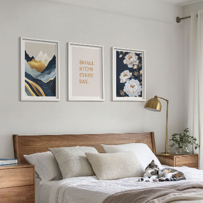 Wall art set Abstract Mountains Flowers Inspiration