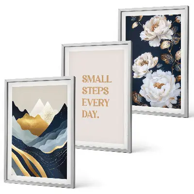 Abstract mountain and flower wall art set colorful inspiration prints