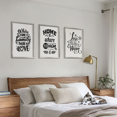 Three-piece wall art piece Family, love, home, warmth