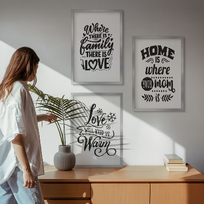 Three-piece wall art piece Family, love, home, warmth
