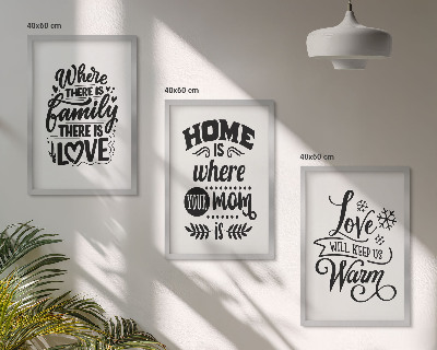 Three-piece wall art piece Family, love, home, warmth
