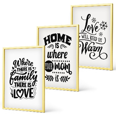 Three-piece wall art piece Family, love, home, warmth