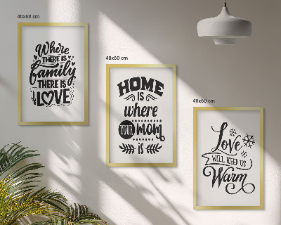 Three-piece wall art piece Family, love, home, warmth