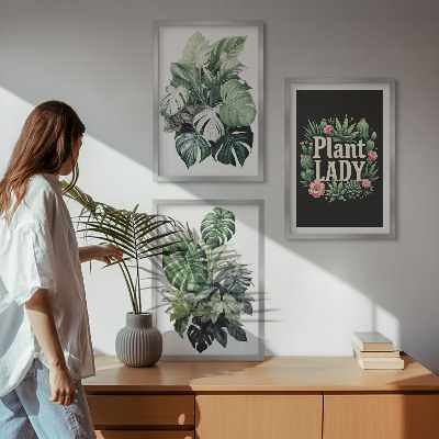 Three-piece wall art piece Tropical plants Plant Lady