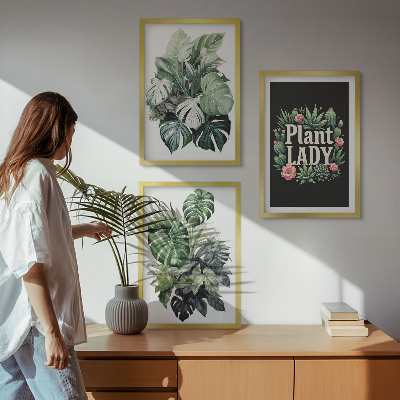 Three-piece wall art piece Tropical plants Plant Lady