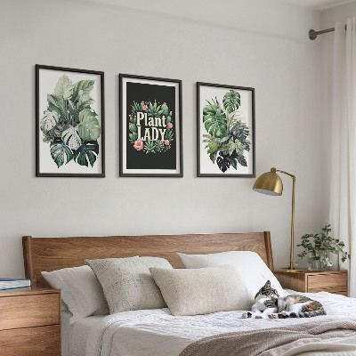 Three-piece wall art piece Tropical plants Plant Lady
