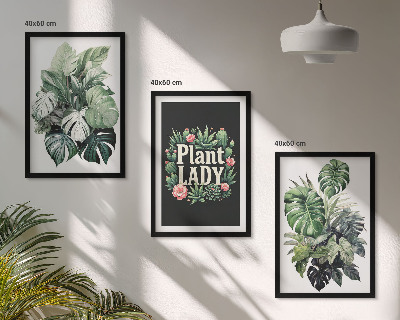 Three-piece wall art piece Tropical plants Plant Lady