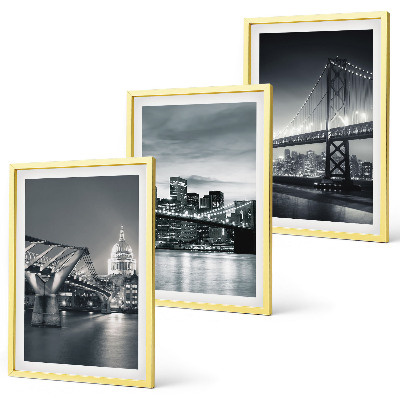Wall art set Bridges, city architecture, gray