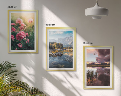 Wall art set Flowers garden mountains water