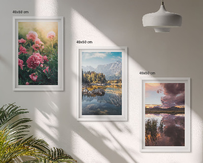 Wall art set Flowers garden mountains water