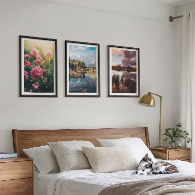 Wall art set Flowers garden mountains water