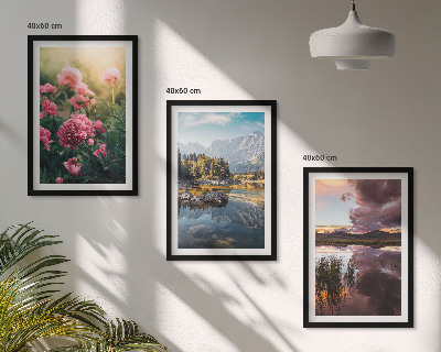 Wall art set Flowers garden mountains water