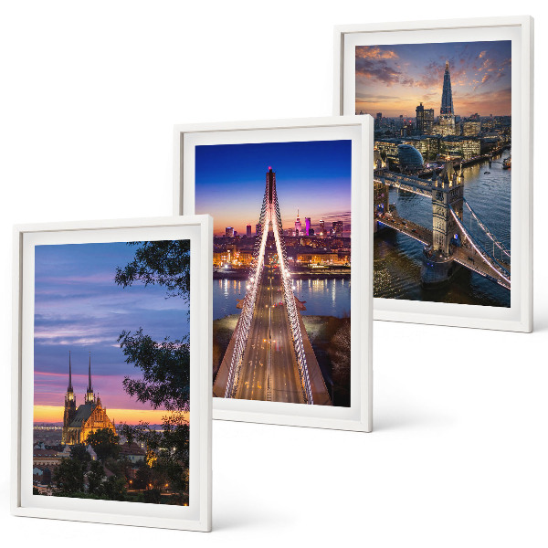 Wall art set Views of bridges and sunsets