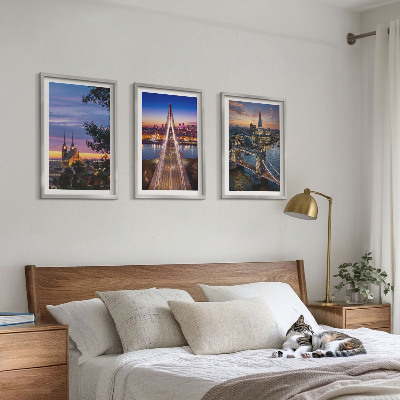 Wall art set Views of bridges and sunsets