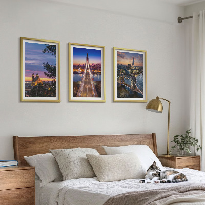 Wall art set Views of bridges and sunsets