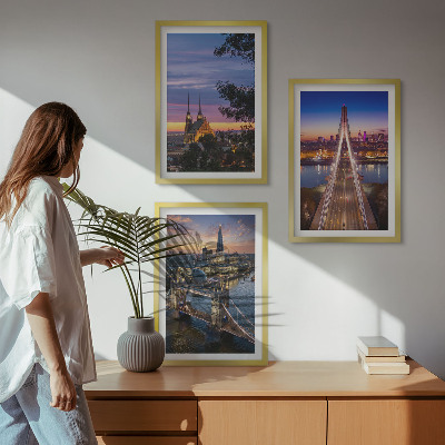 Wall art set Views of bridges and sunsets