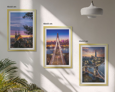 Wall art set Views of bridges and sunsets