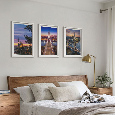 Wall art set Views of bridges and sunsets