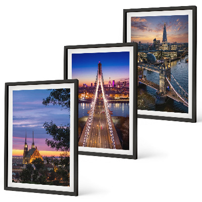 Wall art set Views of bridges and sunsets
