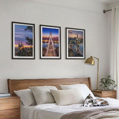 Wall art set Views of bridges and sunsets