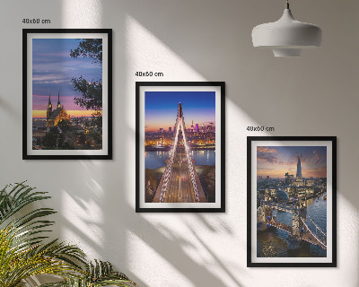 Wall art set Views of bridges and sunsets