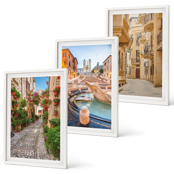 Wall art set The charming streets of the fountain