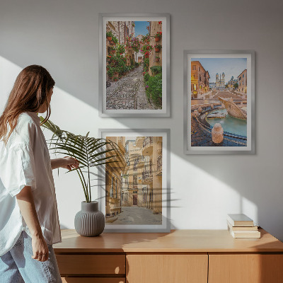 Wall art set The charming streets of the fountain