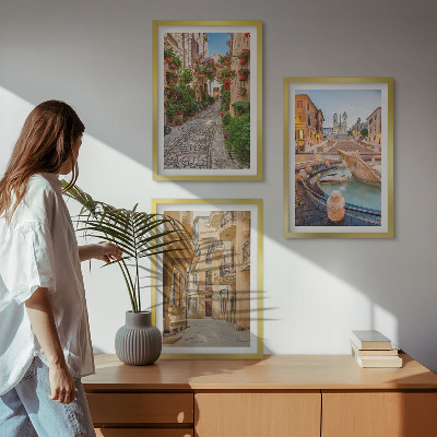 Wall art set The charming streets of the fountain