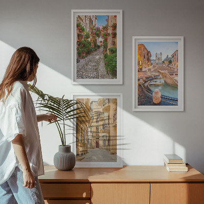 Wall art set The charming streets of the fountain