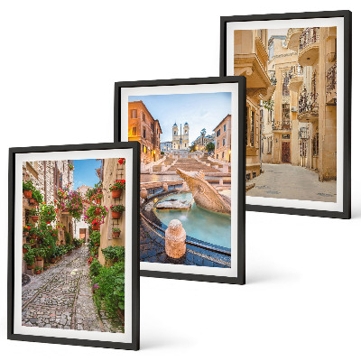Wall art set The charming streets of the fountain
