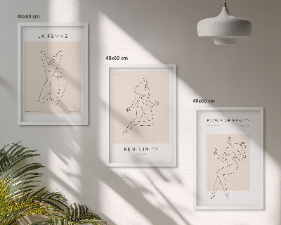 Three-piece wall art piece Women's silhouettes minimalism poster