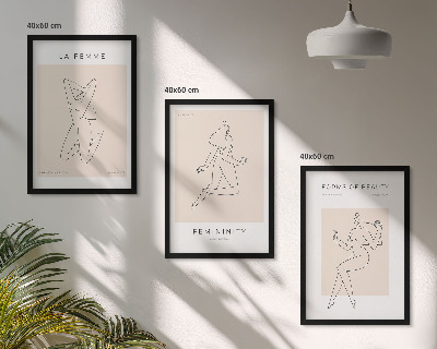 Three-piece wall art piece Women's silhouettes minimalism poster