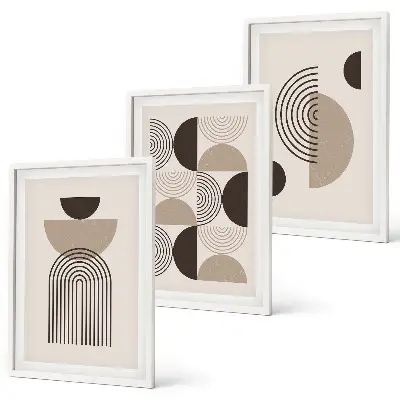 Wall art set with abstract minimalism patterns