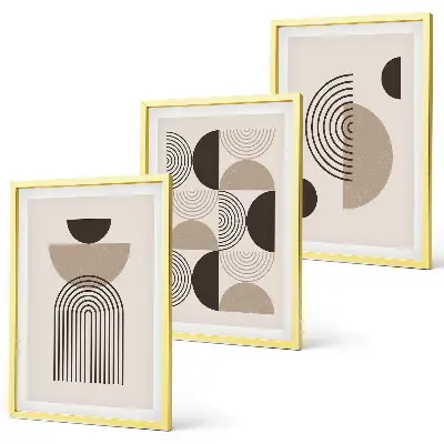 Wall art set with abstract minimalism patterns