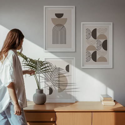 Wall art set Abstract minimalism patterns