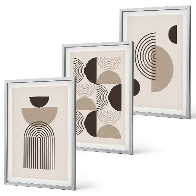 Wall art set with abstract minimalism patterns