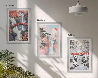 Waterfalls of the seasons wall art three-piece set