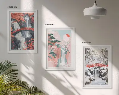 Waterfalls of the seasons wall art three-piece set