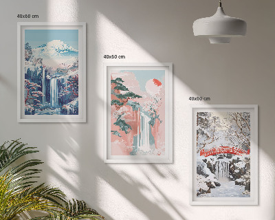 Wall art set Mountain landscapes waterfalls