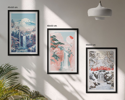 Wall art set Mountain landscapes waterfalls
