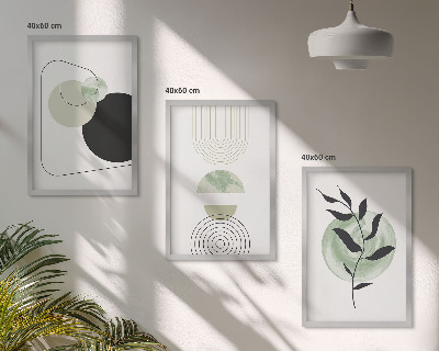 Wall art set Abstract plant shapes